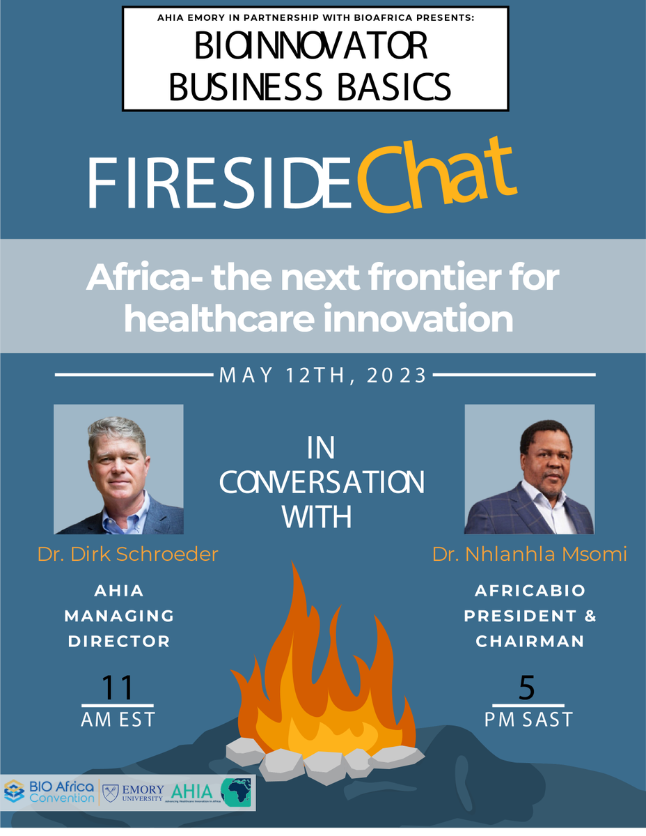 Join <a href="/AfricaBio/">AFRICA BIO TRADE</a> and @AHIA_Ltd for a Fireside Chat on Bioinnovator Business Basics in Healthcare Innovation. Register now to learn about the future of healthcare innovation in Africa!

Link to register below:
bit.ly/3VJ0MD3

#AfricaBio
#AHIA
#BioinnovatorBusinessBasics