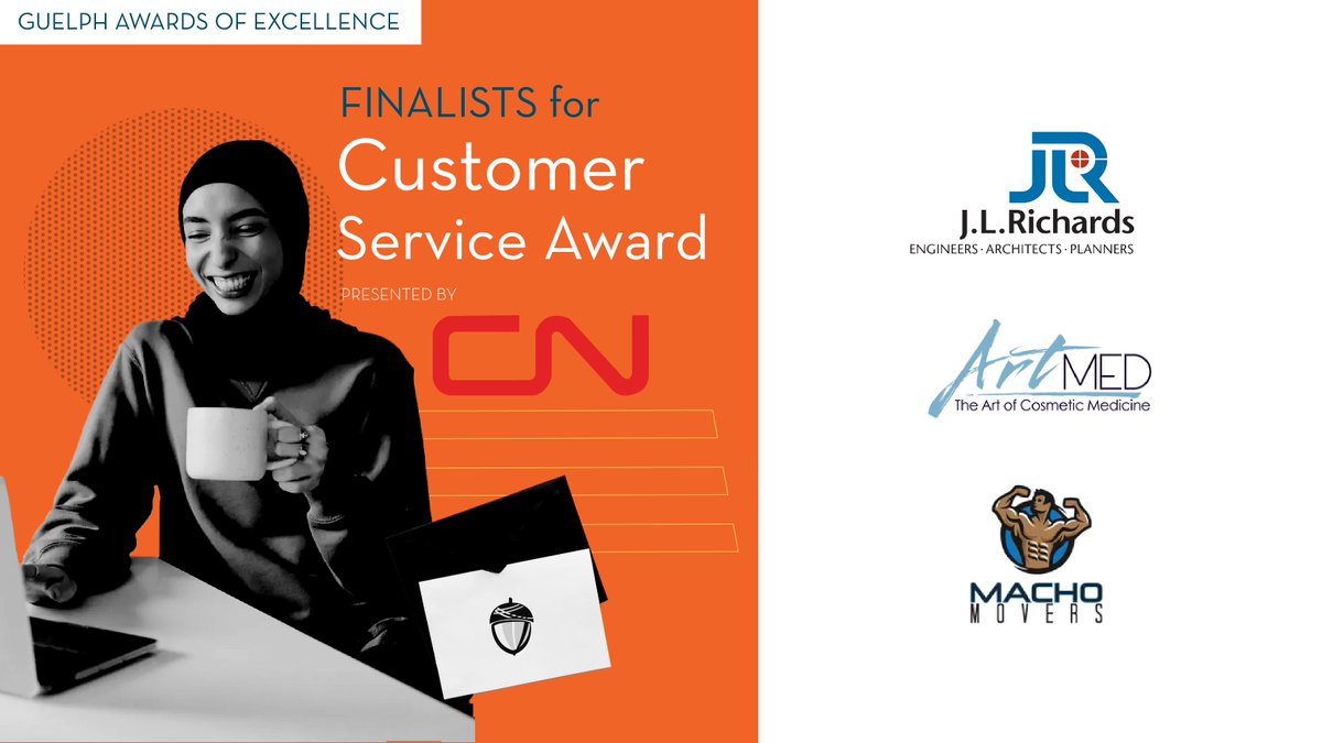 GuelphChamber's tweet photo. Congratulations to our 2023 finalists for the Customer Service Award - Presented by @CNRailway :
J.L. Richards, ArtMed Guelph, and @MachoMoversInc
👇Tap the link below & reserve your seat at the upcoming #guelphawardsofexcellence on June 15th!
https://t.co/64ZVnRajtt https://t.co/UP4KGcEuc9