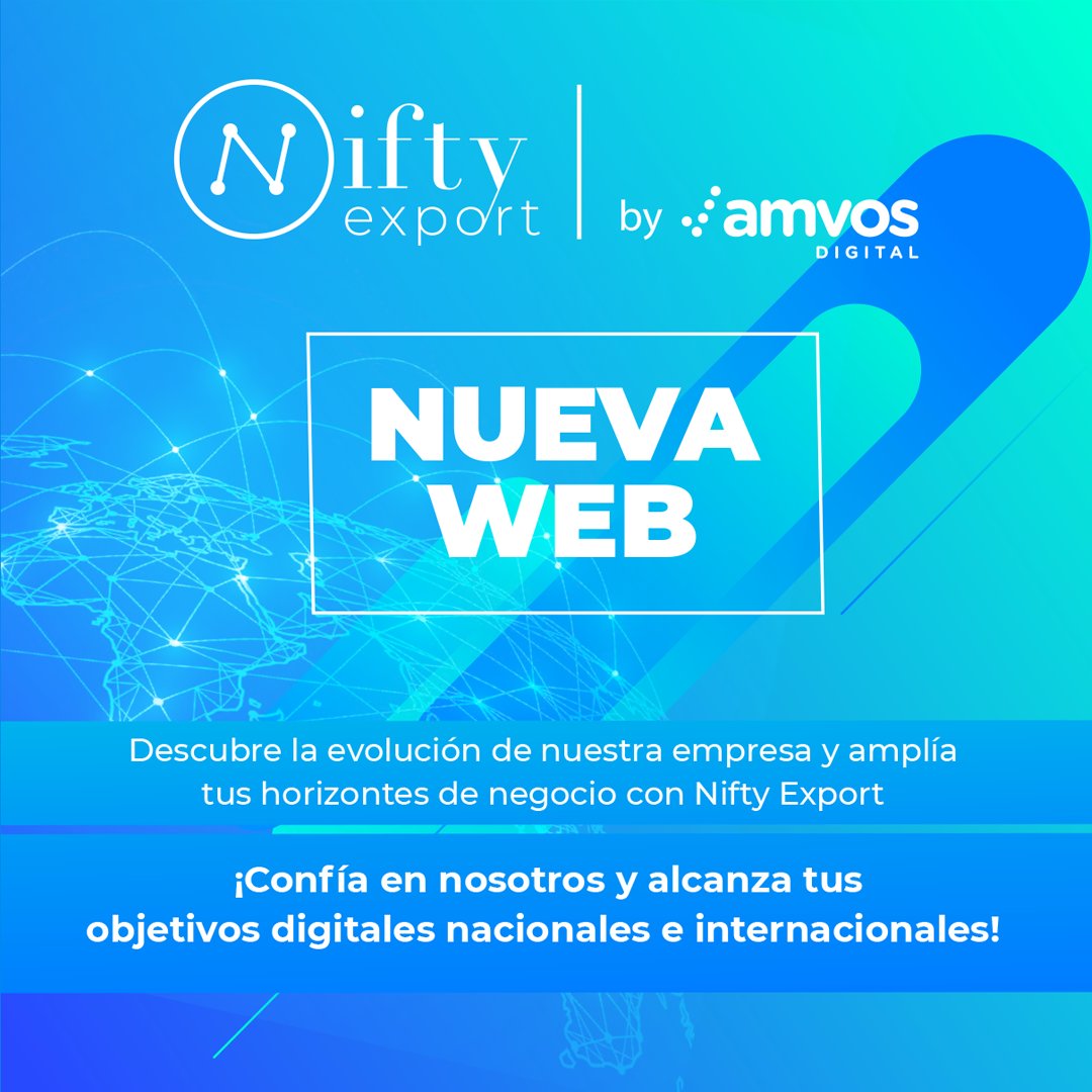 🚀En Amvos Digital también evolucionamos hacia una nueva forma de hacer negocios digitales, y es por eso, que ahora nos llamamos <a href="/NiftyExport/">Nifty Export</a>. 
Ahora nos puedes contactar aquí 👇niftyexport.online
¡Seguimos siendo los mismos, pero revolucionados!