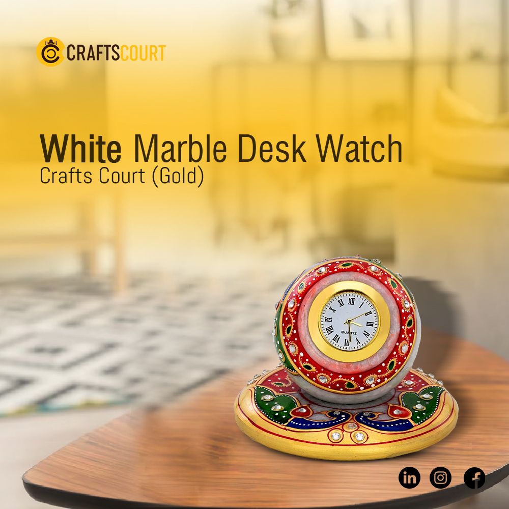 incraftscourt's tweet image. Marble Tabletop Clock with Rajasthani Minakari Painting, Gold Plated Marble Desk Clock
#marbleclock #rajasthaniminakaripainting
