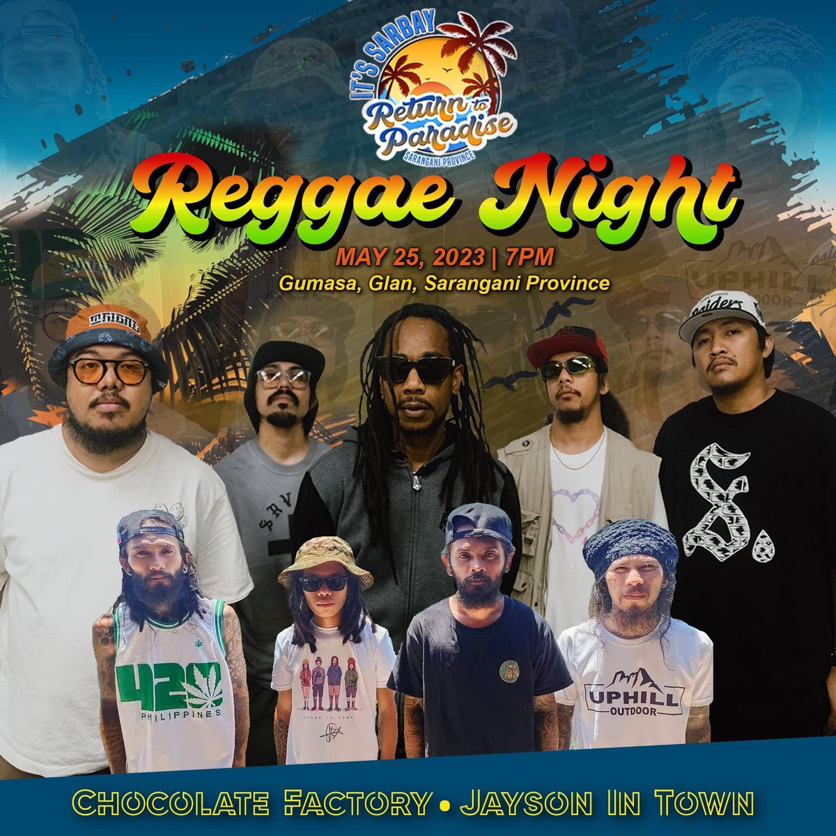 piosarangani's tweet photo. Get ready to groove to the rhythm of the night with the ultimate reggae experience featuring the finest homegrown bands! 

Let the music take over and feel the good vibes all around you. Joining us this May 25, the Chocolate Factory and the Jason in Town bands. https://t.co/6pjmKlrTgz