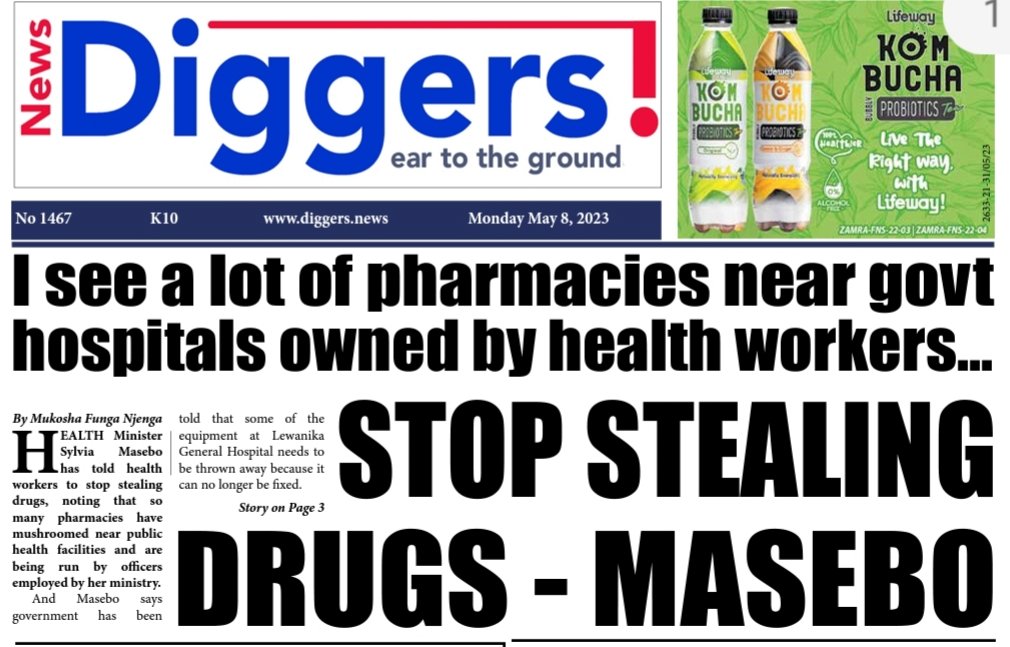 This is probably the 2nd or 3rd time I have heard MoH say this. If you know who is stealing why haven't they been arrested and prosecuted? Otherwise such sentiments erode confidence in the sector. It's like shooting oneself in the leg as it were.