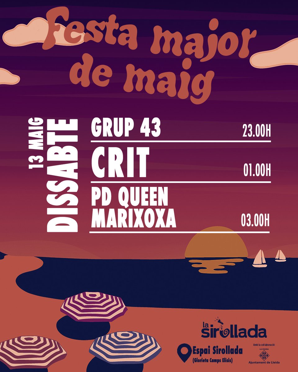 LaSirollada's tweet photo. 🎤 CONCERTS #LASIROLLADA2023: del 10 al 14 de maig

𝘼 𝙥𝙤𝙘 𝙖 𝙥𝙤𝙘 s'acosta la data que tots tenim guardada al calendari! Només falten 2️⃣4️⃣ hores per obrir el paradís i gaudir de l'estiuet amb @lasirollada! 🌴☀️🎉

Nosaltres ja ho tenim tot preparat. I vosaltres? https://t.co/pRlyUttEkI