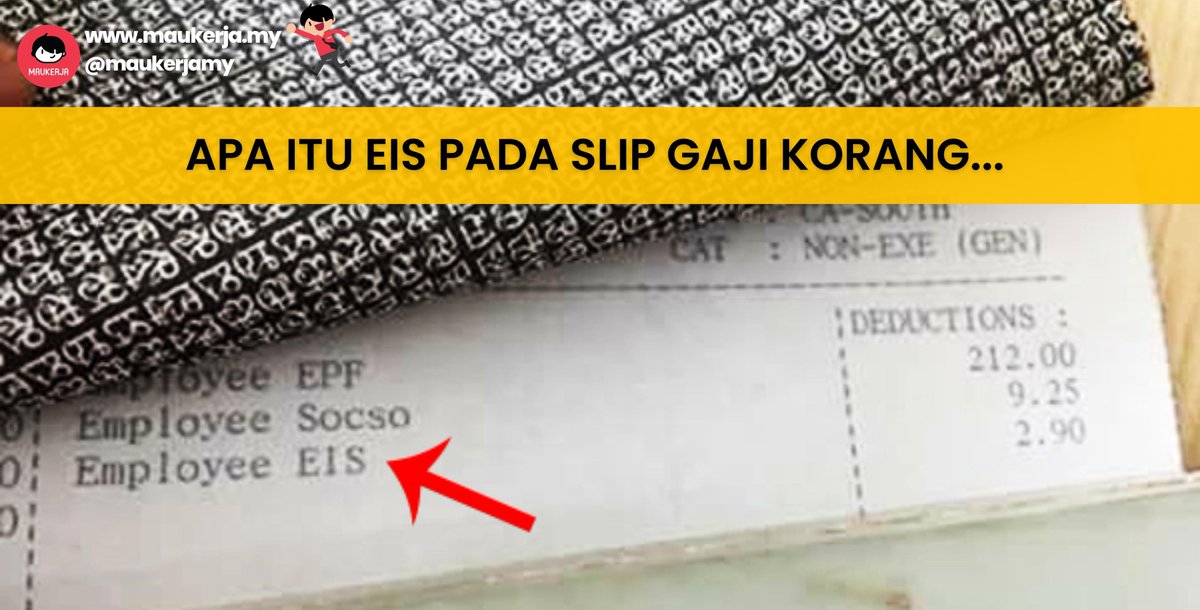 MauKerjaMY's tweet photo. Ramai yang masih tak tahu &amp; tanya min apa itu EIS pada slip gaji diorang..

Kalau korang pun tak tahu, sini min share info ni dekat korang! ⬇️⬇️ https://t.co/fyOQequ8Ba