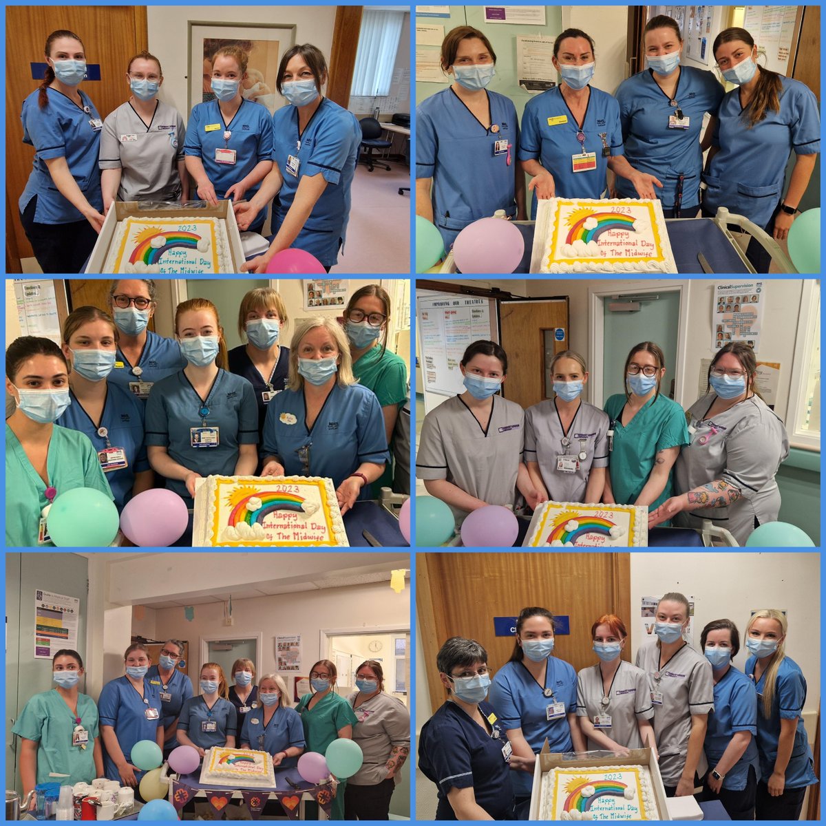 NHSGrampian's tweet photo. We're catching up after the long weekend and are pleased to share some photos of colleagues at AMH marking #InternationalDayOfThe Midwife on Friday. Staff from triage, our Induction Suite, Ashgrove, Summerfield and Labour Wards got together for a small celebration. #IDM2023 https://t.co/jHS1bUt7Pz