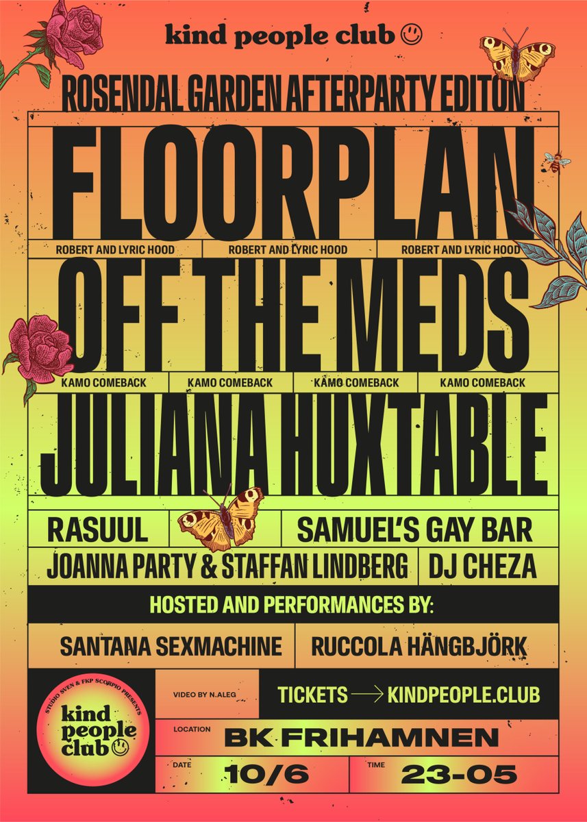 Off The Meds first live show in Sweden for 2 years, with grand comeback of frontman <a href="/kidkhuthaza/">Kamohelo Khoaripe</a> at the official afterparty of Rosendal Garden Party, organized by Kind People Club. eventim.se/event/17020059