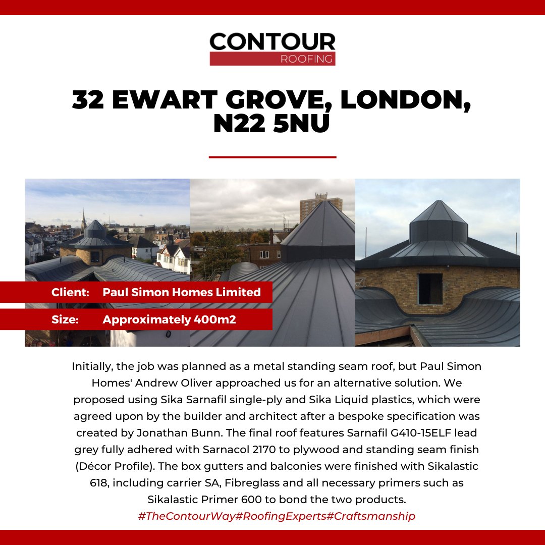 ContourRoofing's tweet photo. Transforming a metal standing seam roof into a stunning finish with Sika Sarnafil single-ply and Sika Liquid plastics - a successful collaboration Contour with Paul Simon Homes that exceeded expectations. 

#TheContourWay #roofing  #Workmanship #rooferuk #essexroofing https://t.co/u9HSYdTtte