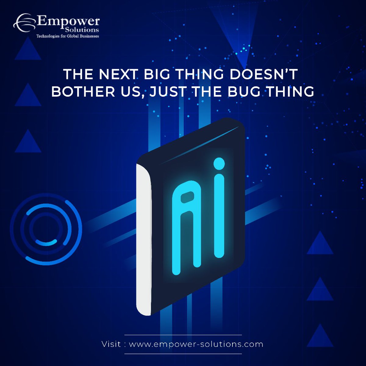 AI may be taking over the world, but don't worry - it's not bothering us humans...it's just the bugs it's after! 🐜🤖🙅‍♀️ 
Get future ready next gen tech solutions with Empower Solutions and #GetEmpowerd.

#EmpowerSolutions #AIHumor #BugHunt #RobotInvasion #NotTodayBugs
