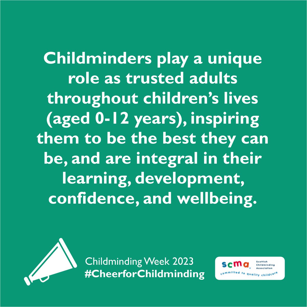 Throughout Childminding Week, we'll be sharing daily messages to highlight the importance of childminding in Scotland - showcasing how essential childminding is to thousands of children and families across Scotland

Join the conversation, and get inspired to #CheerforChildminding