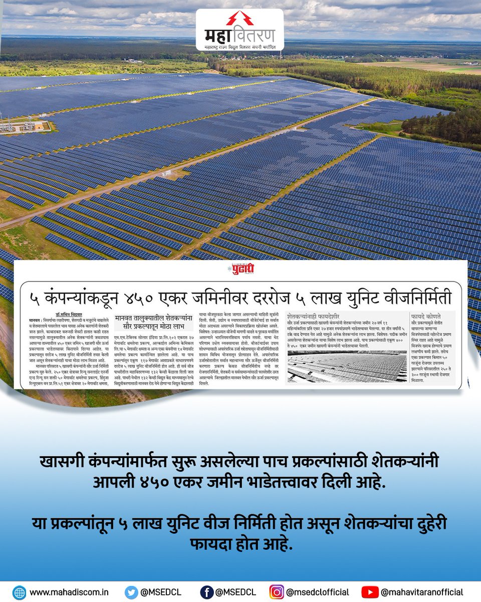 Maharashtra State Electricity Distribution Co. Ltd tweet media