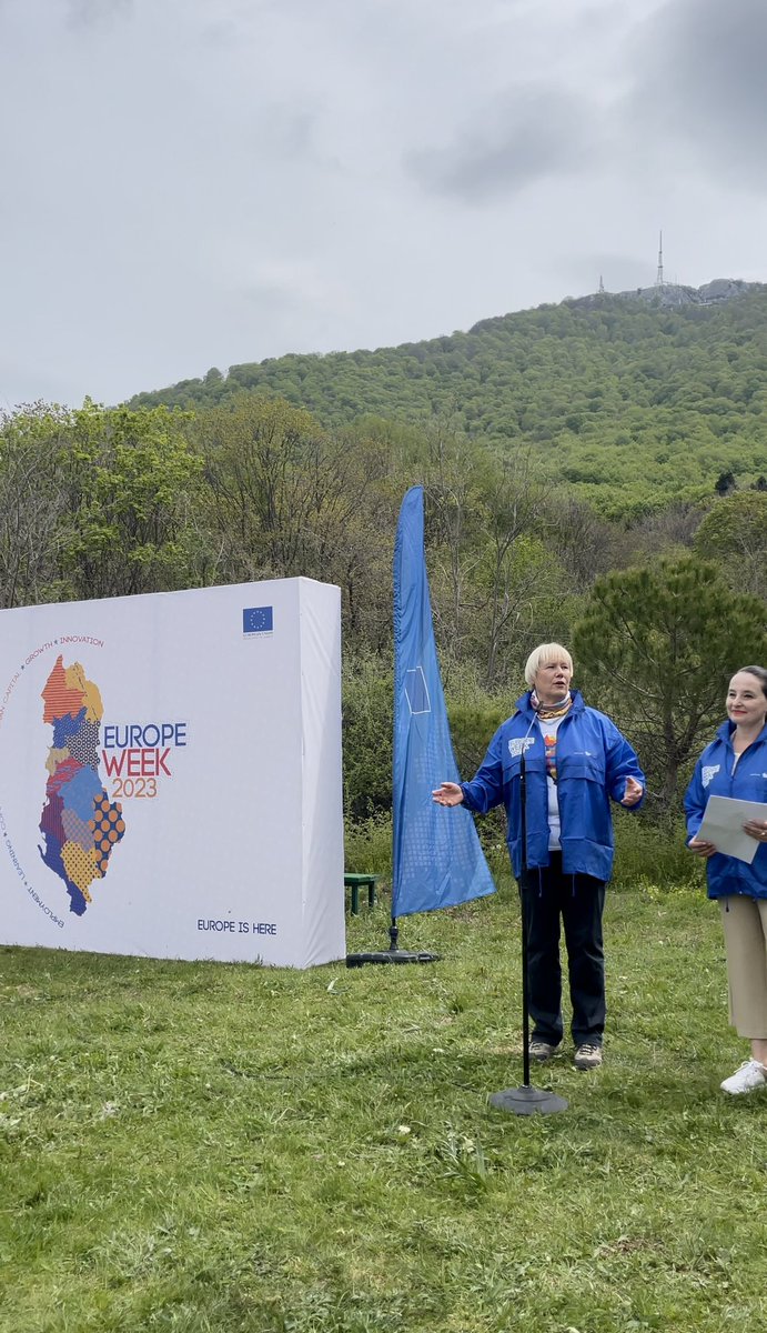 EUinAlbania's tweet photo. Happening NOW! 
#EuropeDay 🇪🇺 celebrations at the Visitors Centre of Dajti National Park.

Tune in on our Facebook to follow live the celebrations 👉🏻 https://t.co/rQCIFYfN68

#YourSkillsYourFuture #TeamEurope #EuropeDay2023 https://t.co/1LGtfIbAMX