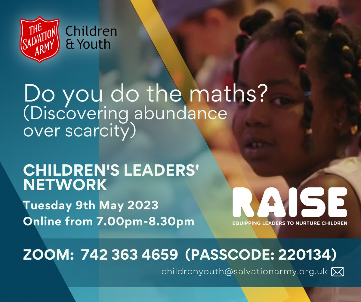 Join us tonight at 7pm for our Children’s Leaders’ Network #childrensministry #LeadershipDevelopment @salvationarmyuk