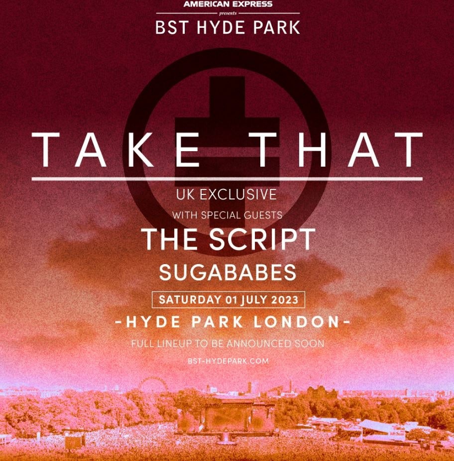 Ents24's tweet image. Did you enjoy Take That at this weekend's Coronation Concert? You can get tickets to see them this summer at Hyde Park, London from us now, along with special guests The Script and Sugababes! Click below for full details:
ents24.com/london-events/…
#takethat #CoronationConcert