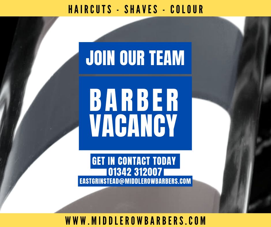middlerowbarber's tweet photo. BARBER VACANCY
We are hiring - a fantastic opportunity for a barber to join the team at Middle Row Barbers, in East Grinstead.
• Industry-leading earning potential!
• Self-employed role
• Established client base
• Replacing a barber who is leaving the industry
📞 01342 312007 https://t.co/1U5hEzDqzx