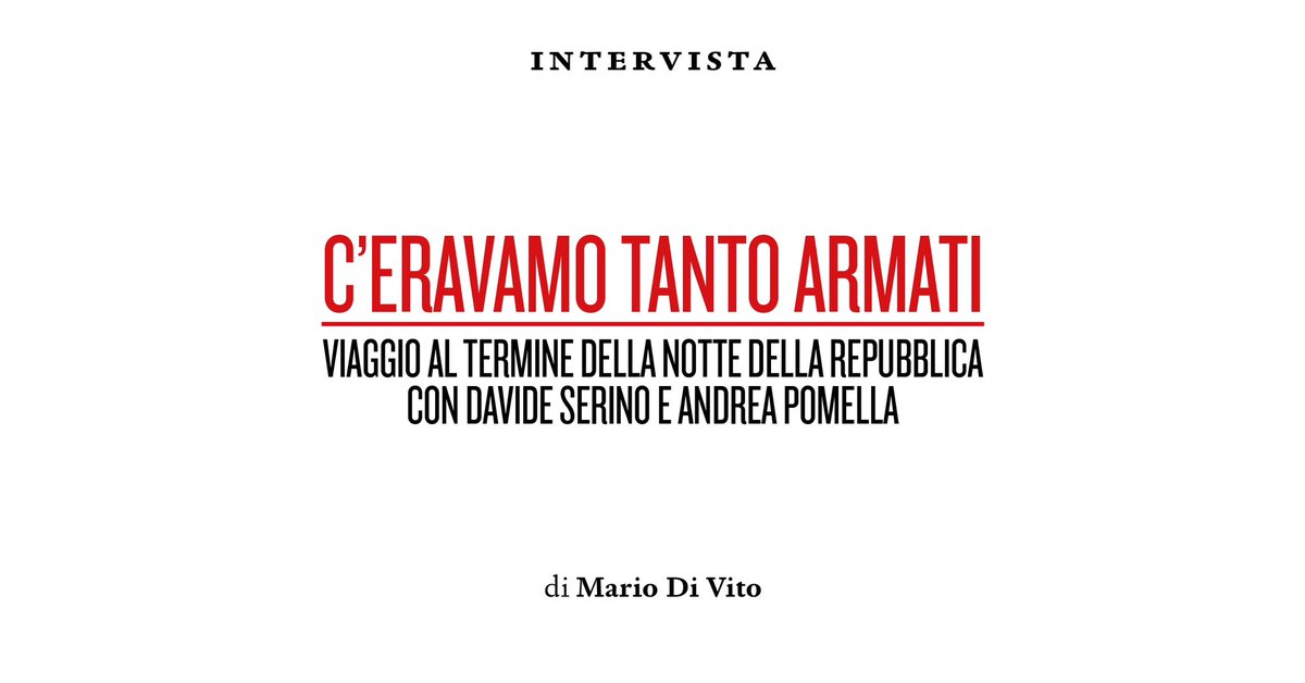 Il #9maggio1978 ci fu il tragico ritrovamento del corpo di #AldoMoro; <a href="/oiramdivito/">mario di vito</a> ripercorre la narrazione di quella stagione con Davide Serino, sceneggiatore di #EsternoNotte, e @andreapomella, autore del libro #IlDioDisarmato (@einaudieditore): 

➡️altrianimali.it/2023/05/09/cer…
