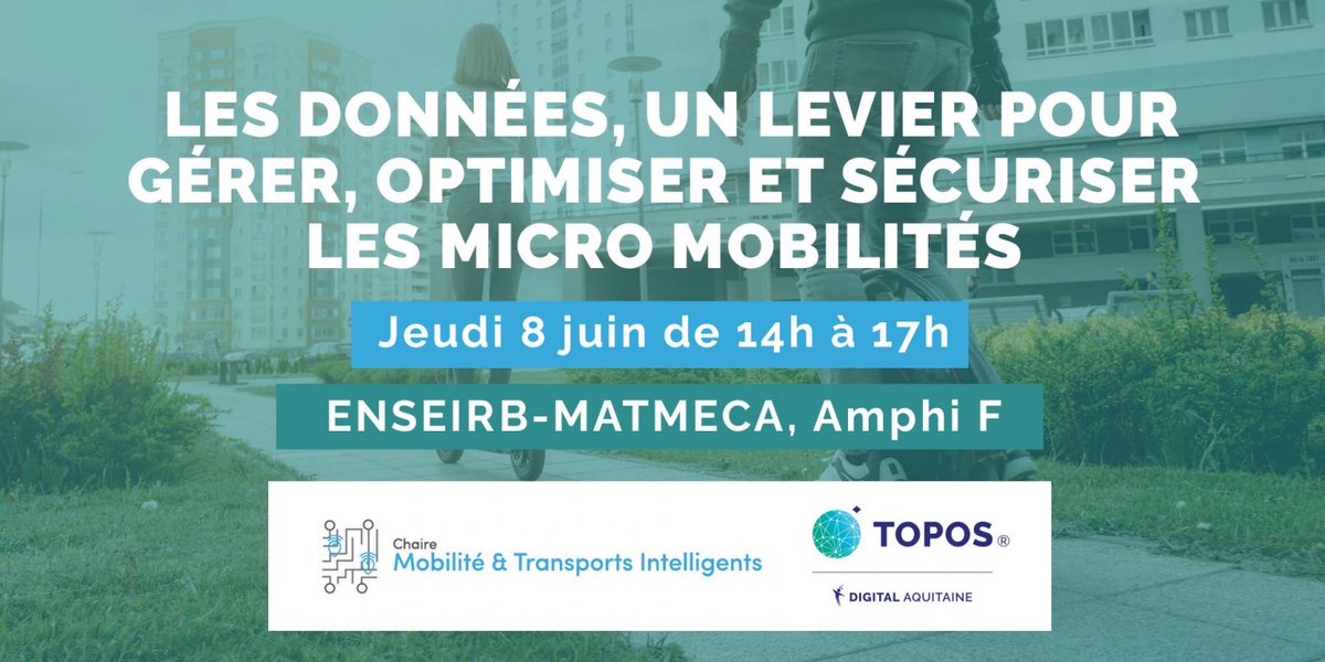 Fondation Bordeaux Université (@fondationbxuniv) on Twitter photo 📢📈La #chaireMobilité & #TransportsIntelligents et <a href="/Topos_Mobility/">TOPOS-ITS</a> organisent une journée dédiée aux "#données, un levier pour gérer, optimiser et sécuriser les micro #mobilités", le 8 juin à <a href="/ENSEIRBMATMECA/">ENSEIRB-MATMECA</a>.
-> Plus d'infos : fondation.univ-bordeaux.fr/projet/chaire-…
#its #SmartMobility #data 📢📈La #chaireMobilité & #TransportsIntelligents et <a href="/Topos_Mobility/">TOPOS-ITS</a> organisent une journée dédiée aux "#données, un levier pour gérer, optimiser et sécuriser les micro #mobilités", le 8 juin à <a href="/ENSEIRBMATMECA/">ENSEIRB-MATMECA</a>.
-> Plus d'infos : fondation.univ-bordeaux.fr/projet/chaire-…
#its #SmartMobility #data