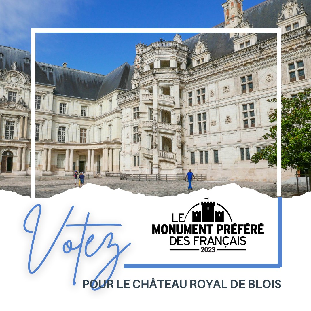 chateaudeblois's tweet photo. Le #ChateauDeBlois sera-t-il le "Monument préféré des Français 2023" ?
Présélection du Château pour représenter la Région Centre Val de Loire ds l'émission présentée par @bernstephane 
VOTEZ pour #Blois (jusqu'au 26/05)
https://t.co/42CcVBBR9k
🙏🙏🙏 https://t.co/O6DvAACBva