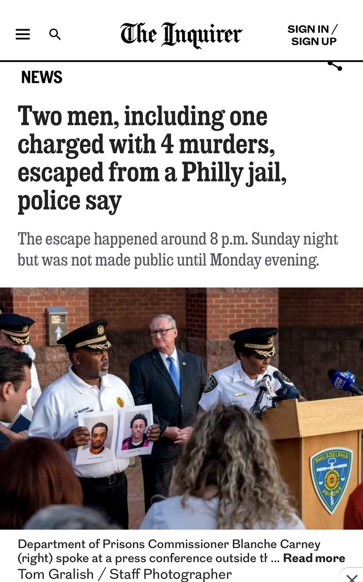 casmithmac03's tweet photo. Escaped from Philadelphia prison wanted https://t.co/TgnTK9Yk2P