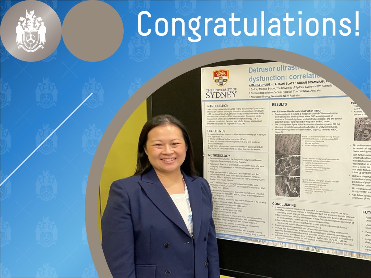 USANZUrology's tweet photo. Congratulations @AmandaSJChung, who participated in the 2023 AUA Research Forum: Early Career Investigators Showcase at #AUA23  Of the 30 or so participants who displayed their posters at the forum, just 10 were selected as speakers. Well done, Amanda! 
https://t.co/YnTzUAHiMo https://t.co/gLGAmySZ73
