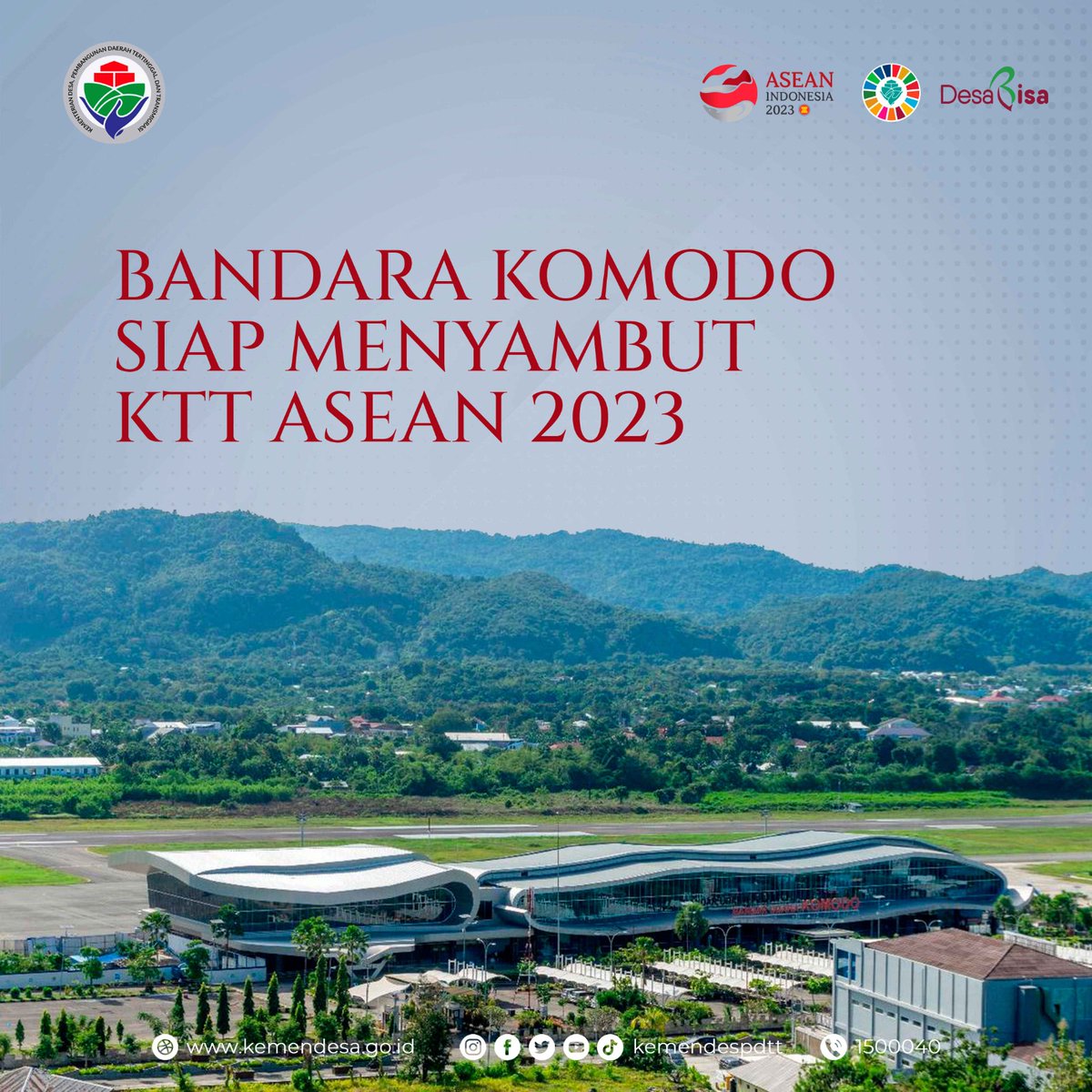kemendespdt's tweet photo. Bandara Komodo menjadi pintu masuk utama bagi para delegasi kenegaraan KTT ke-42 ASEAN 2023. Bandara yang berlokasi di Nusa Tenggara Timur ini memiliki ciri khas bentuk bangunan yang menyerupai hewan endemik Indonesia yatu Komodo.

#ASEAN2023
#ASEANIndonesia2023 https://t.co/aMIIdwnBip