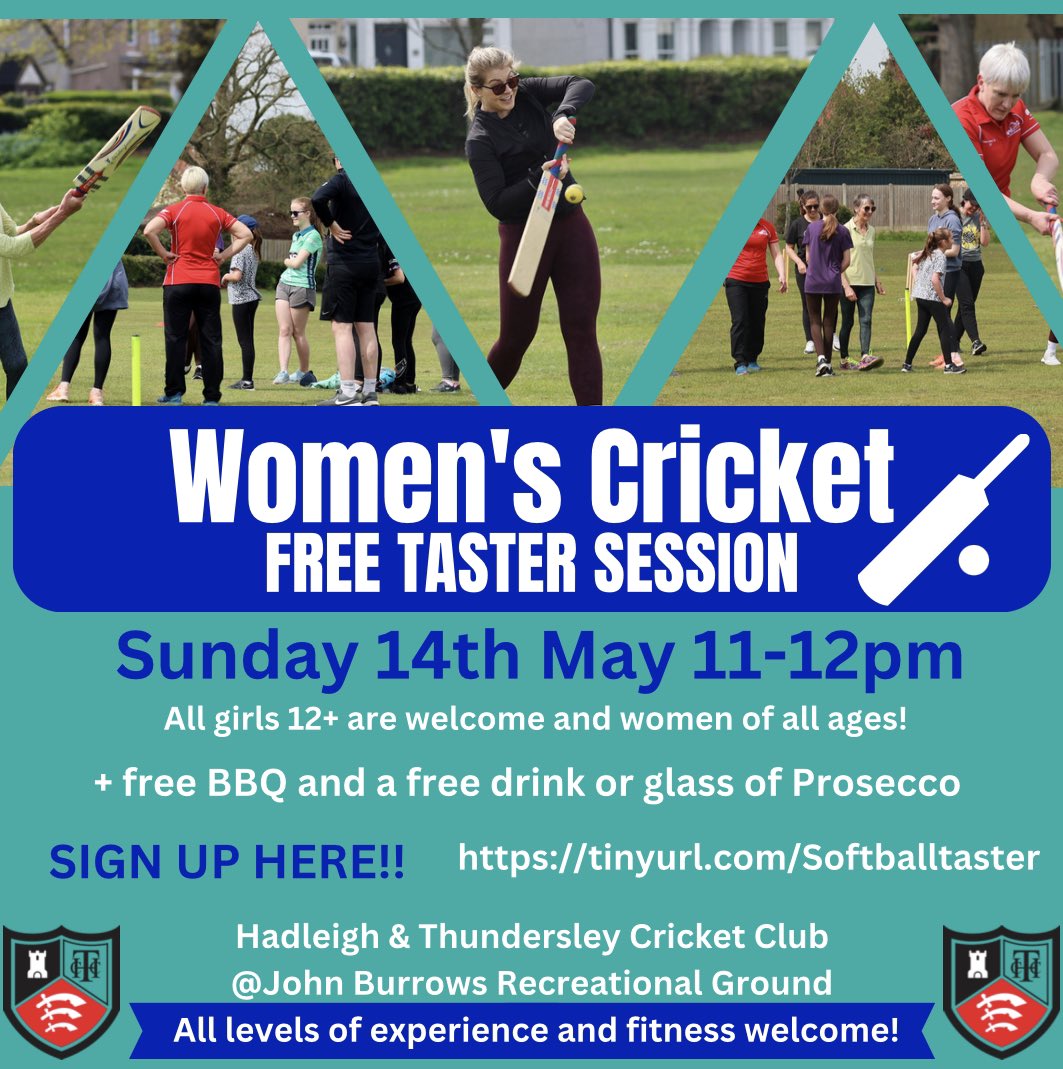HadleighEssexCC's tweet photo. We are offering a free Women’s Cricket taster session, it’s a great chance for you to meet new people, have some fun and try out a new skill!

Here is a message from our women’s coach Emily (Ex Northants Player)
All fitness and experience levels welcome!!

https://t.co/yV0RAfOoAd https://t.co/UUEBLDjAH8