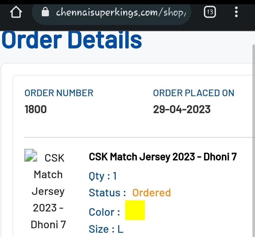 MargaretRebeka's tweet photo. @CskIPLTeam @ChennaiIPL @CHENNAIiplFans ps look into this issue I have placed order for csk jersey in csk official site order id 1800 . Delivery partner @ShiprocketCare @ShiprocketIndia claims to have attempted delivery without contacting me and updated as incorrect address . https://t.co/CbhP6QbBf1