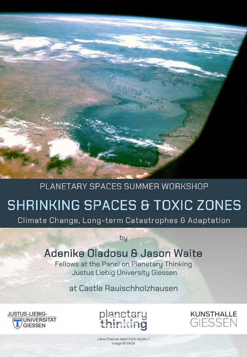 planetarypanel's tweet photo. June 1 &amp; 2, we will learn about the shrinking of #LakeChad and the adaptation of wildlife to #fukushima exclusion zone from @the_ecofeminist &amp; Jason Waite! Register for the #PlanetarySpaces Summer Workshop at castle Rauischholzhausen by May 19 https://t.co/53IqkNSAnT #jlugiessen https://t.co/HlFgaeyndN