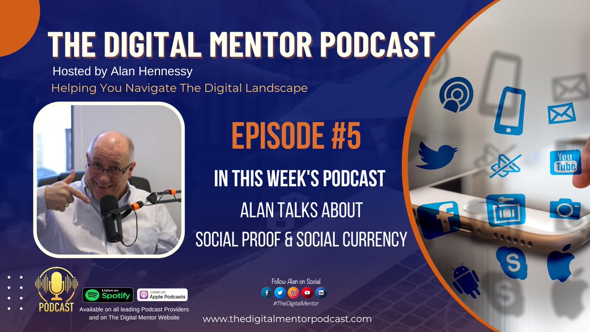 Kompassmedia's tweet photo. Just released today Episode  5 of the Digital Mentor #Podcast #SocialProof and #SocialCurrency 
Listen to the full episode on my website or wherever you get your podcasts  #spotify #applepodcasts https://t.co/rEVx7q5IZG
#DMPodcast #socialmediamarketing https://t.co/5ZZYQaSqCv