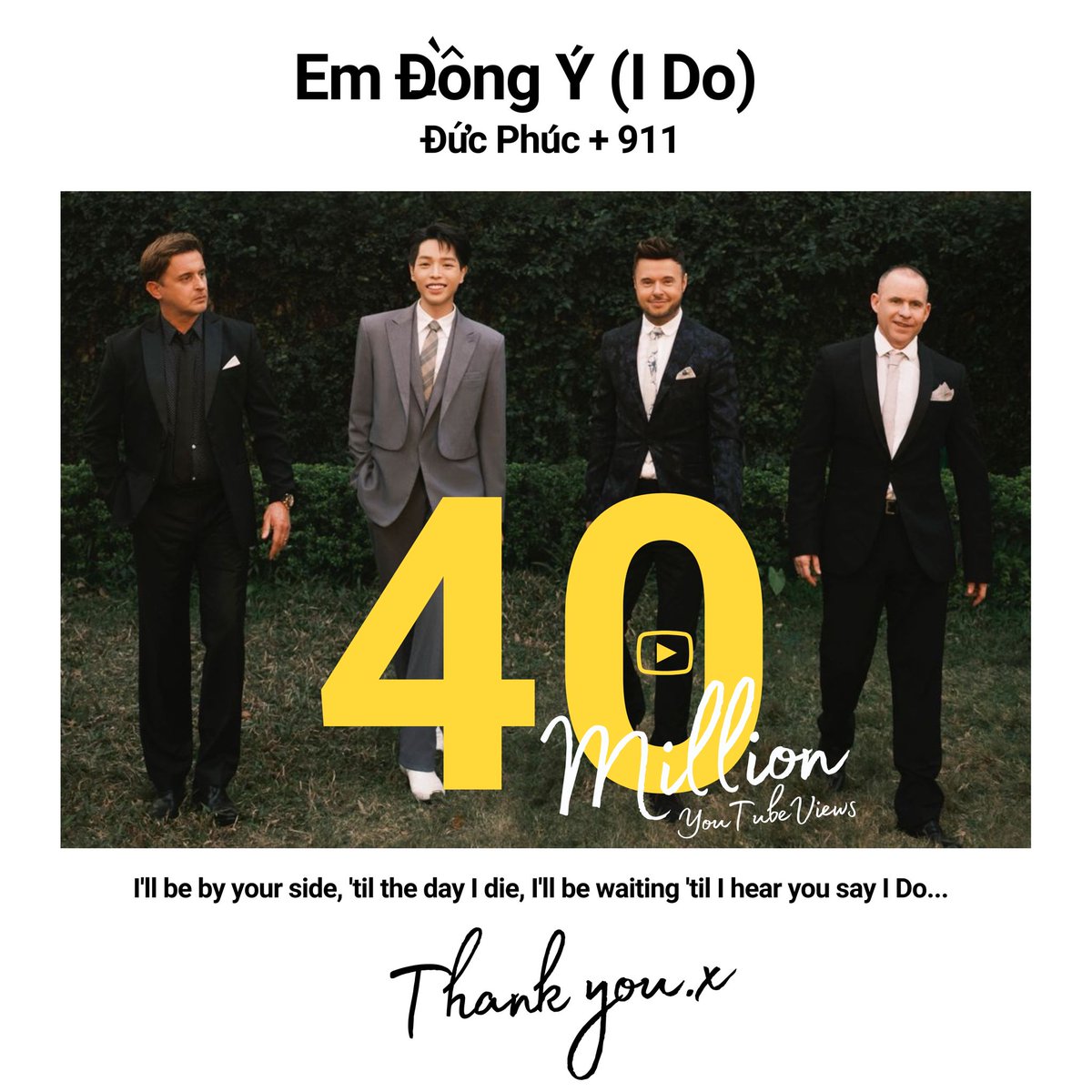 3 months ago to the day, the video for I Do was released and now it's hit 40 MILLION views on YouTube!!

Thank you ♥️

 youtu.be/IOe0tNoUGv8