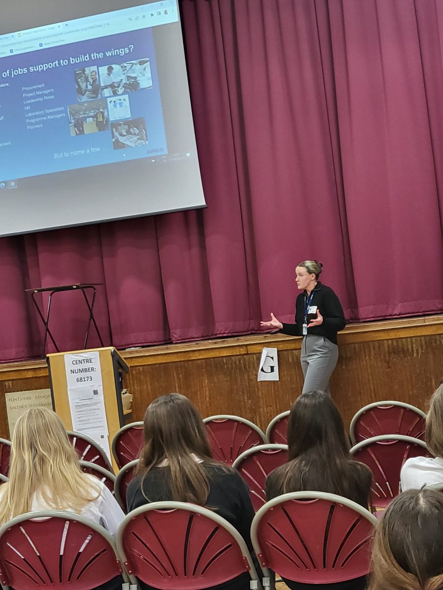 Big thank you to Beth & Wallis from @AirbusintheUK for a really inspiring & informative 'Girls into Stem' session for Years 8 & 9 at @stdavidssaltney 

#challenginggenderstereotypes
#Engineering 
#notjustforboys
#Business
#worldofwork
#inform
#Inspire 
#Motivate 

@AirbusCareers
