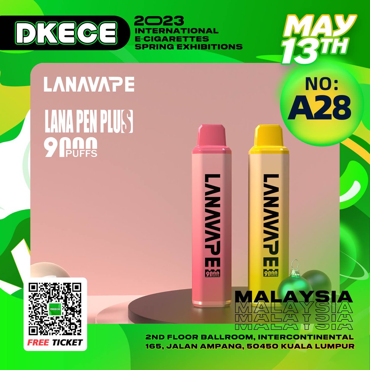 Lanapods's tweet photo. LANAVAPE Countdown Day 4!
The time is getting closer!
#lanavape #lana #exhibitions #lanapenplus #lanadevice #lanadisposable
Malaysia📷
Time: May 13 to 2023 10:00--22:00
Location: 2nd Floor Ballroom, InterContinental Kuala Lumpur
Free ticket: https://t.co/rGl1pNcg1d https://t.co/UOD32rNOH1