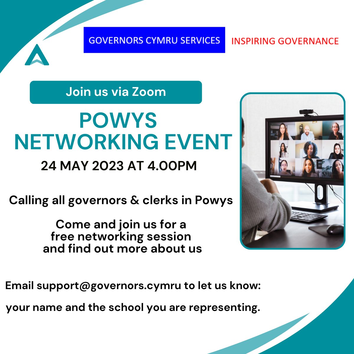 Are you a #schoolgovernor in Powys?  Why not join us for a #networking session on 24 May?  Simply email us to book!  support@governors.cymru
😀