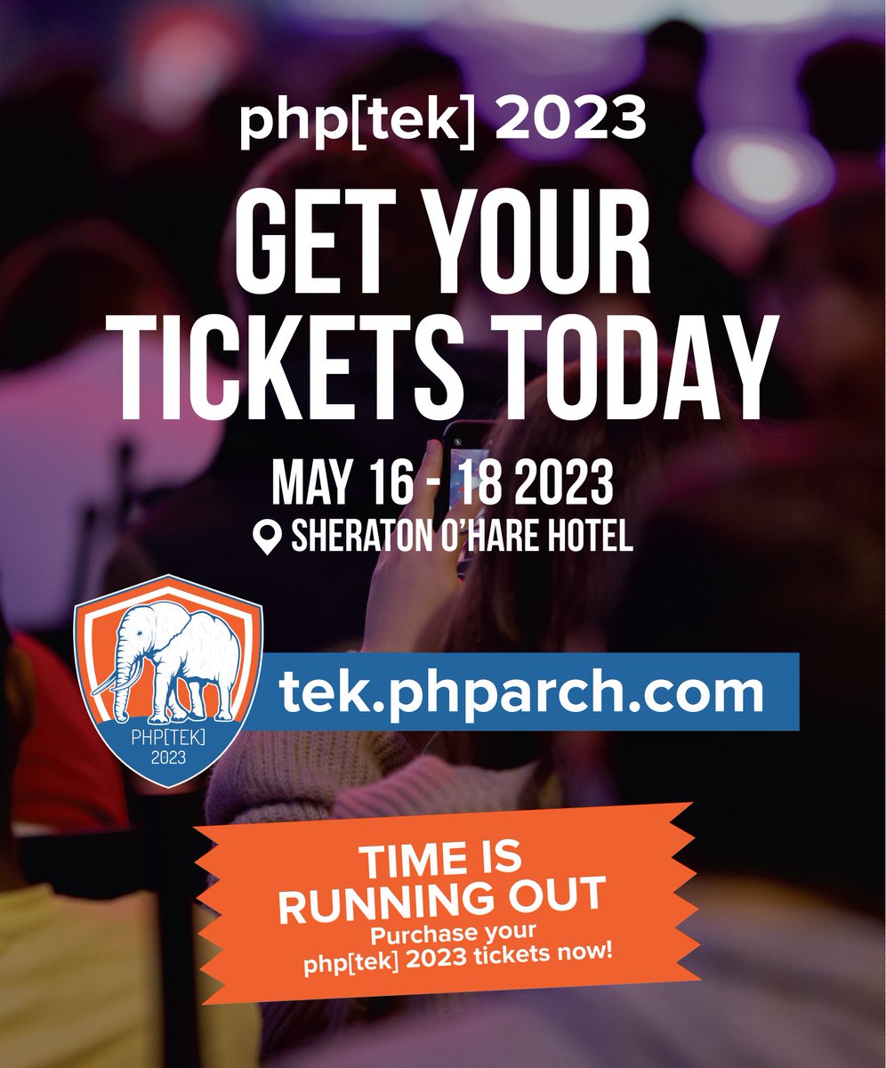 DevITjobs's tweet image. 🌟 Are you a PHP developer looking for a top-notch conference? Look no further than @phptek!
📆 May 16-18 2023 📌 Chicago
🌐 More: tek.phparch.com
👉 Tech events in the US: devitjobs.us/events
#DevITEvents #UnitedStates #PHPDevelopers