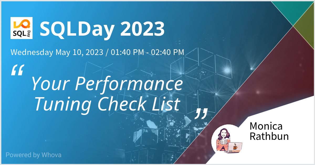 SQLEspresso's tweet image. I am speaking at SQLDay 2023. Please check out my talk if you're attending the event! #sqlday - via #Whova event app
