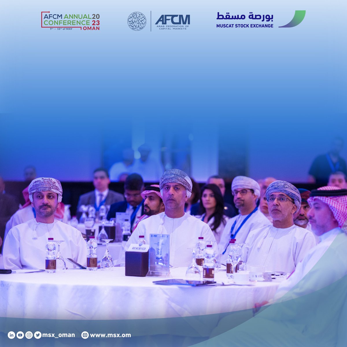 MSX_Oman's tweet photo. برعاية معالي ناصر الجشمي أمين عام وزارة المالية، #انطلاق_فعاليات المؤتمر السنوي لاتحاد أسواق المال العربية بمسقط 

#بورصة_مسقط https://t.co/MEsa2WfAg5