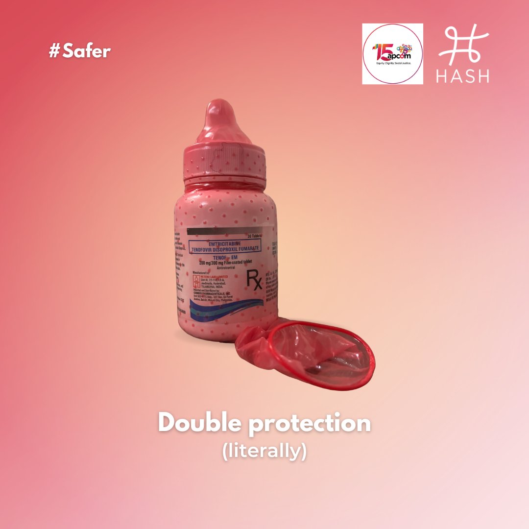 HASH_Support's tweet photo. DOUBLE PROTECTION
(literally)

Double or Combination prevention is when people use 2 or more prevention methods when having sex, which increases overall protection.

Condoms + PrEP is a great example, because you can avoid HIV AND other STIs.

#Safer 

In partnership with @apcom https://t.co/MTf7oyUzNl