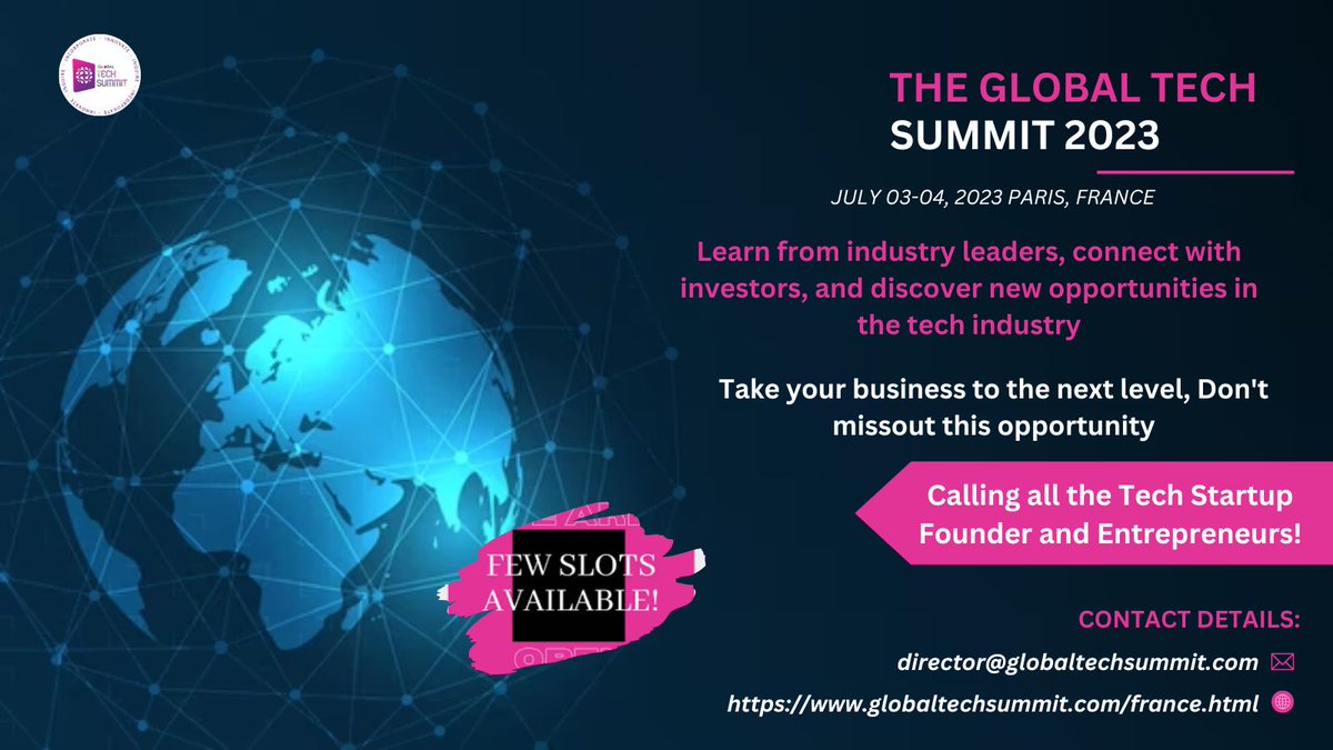 globaltechsumm3's tweet photo. Are you a #startupfounder looking to #network with like-minded individuals & stay ahead of the curve in the #tech industry? Join us at the #GlobalTechSummit2023 to hear from successful founders, gain #insights from #industryexperts, #potentialinvestors.
connect @globaltechsumm3 https://t.co/BIeTcMetzq