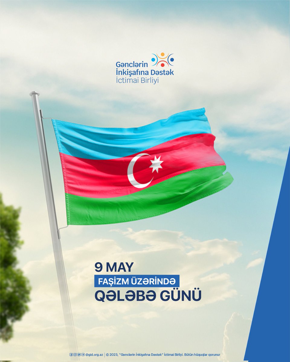 gid_org's tweet photo. 9 May faşizm üzərində qələbə günüdür.

Bu qələbədə əbəssiz rolu olan igid oğul və qızlarımızı dərin hüzn və hörmətlə anırıq!

#GİD2023 #GənclərinİnkişafınaDəstək 
#faşizmüzərindəqələbəgünü https://t.co/mYBdiUvtjV