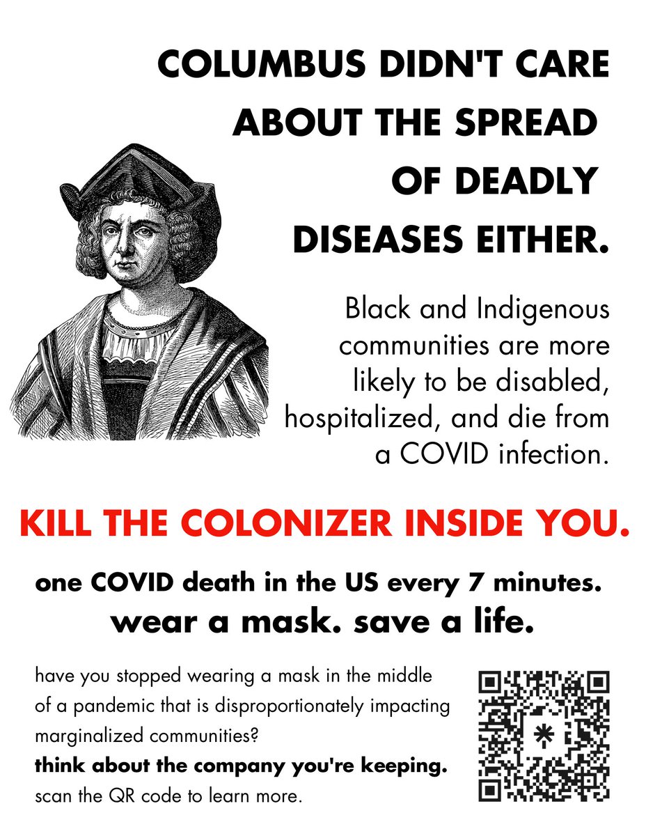 En(during COVID) (@dec0l0nize) on Twitter photo “COLUMBUS DIDN'T CARE ABOUT THE SPREAD OF DEADLY DISEASES EITHER.
KILL THE COLONIZER INSIDE YOU.”
via <a href="/uhhhlece/">🎧water made us🎧</a> “COLUMBUS DIDN'T CARE ABOUT THE SPREAD OF DEADLY DISEASES EITHER.
KILL THE COLONIZER INSIDE YOU.”
via <a href="/uhhhlece/">🎧water made us🎧</a>