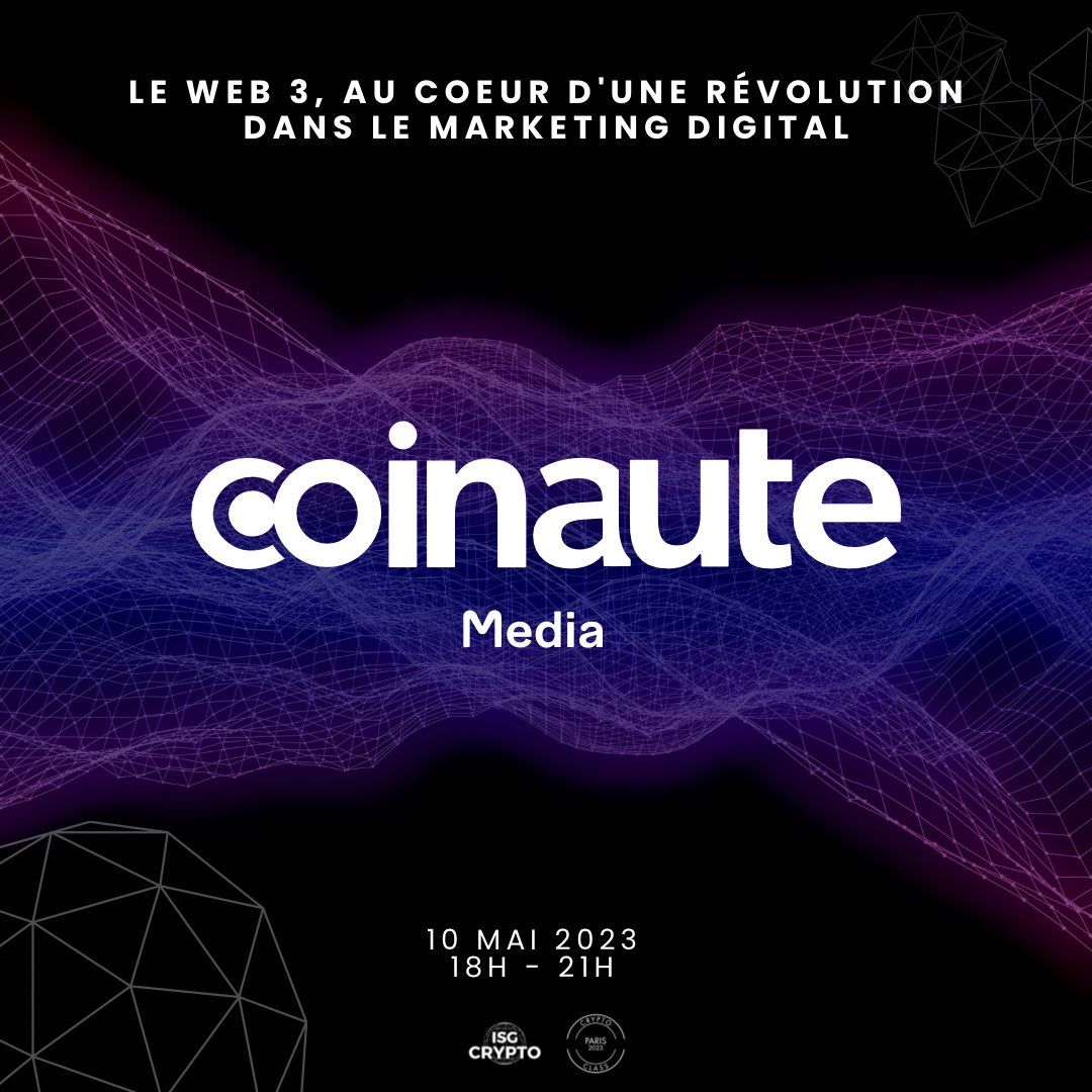 coinaute's tweet image. 🎉 GIVEAWAY🎉

Gagnez 3 places pour l'événement #Web3 organisé par @IsgCrypto à Paris ! 🚀 

Pour participer :
- Like❤️et RT🔁ce tweet
- Suivre @coinaute &amp;amp; @IsgCrypto 

⌚️TAS en fin de la journée. Bonne chance à tous ! 🍀

#Blockchain #Crypto #Paris #event