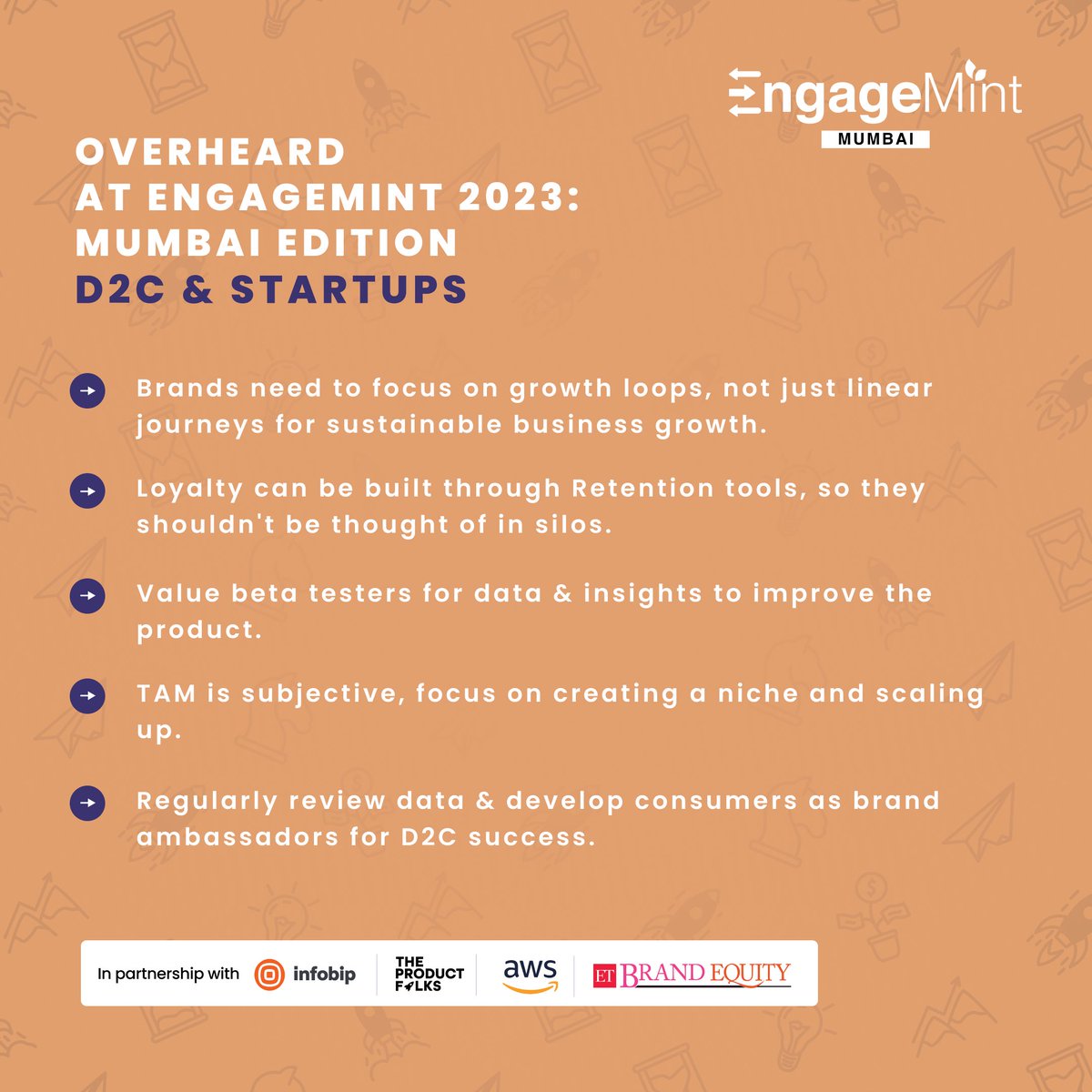 WebEngage's tweet image. EngageMint 2023: Mumbai Edition was a wild ride! With 5 tracks, 35+ sessions, and 50+ speakers, we got the scoop on the latest in MarTech, Customer Engagement, and Retention. 📝

Missed out on the action?  Check out the highlights below! 👇

#EngageMint2023 🚀