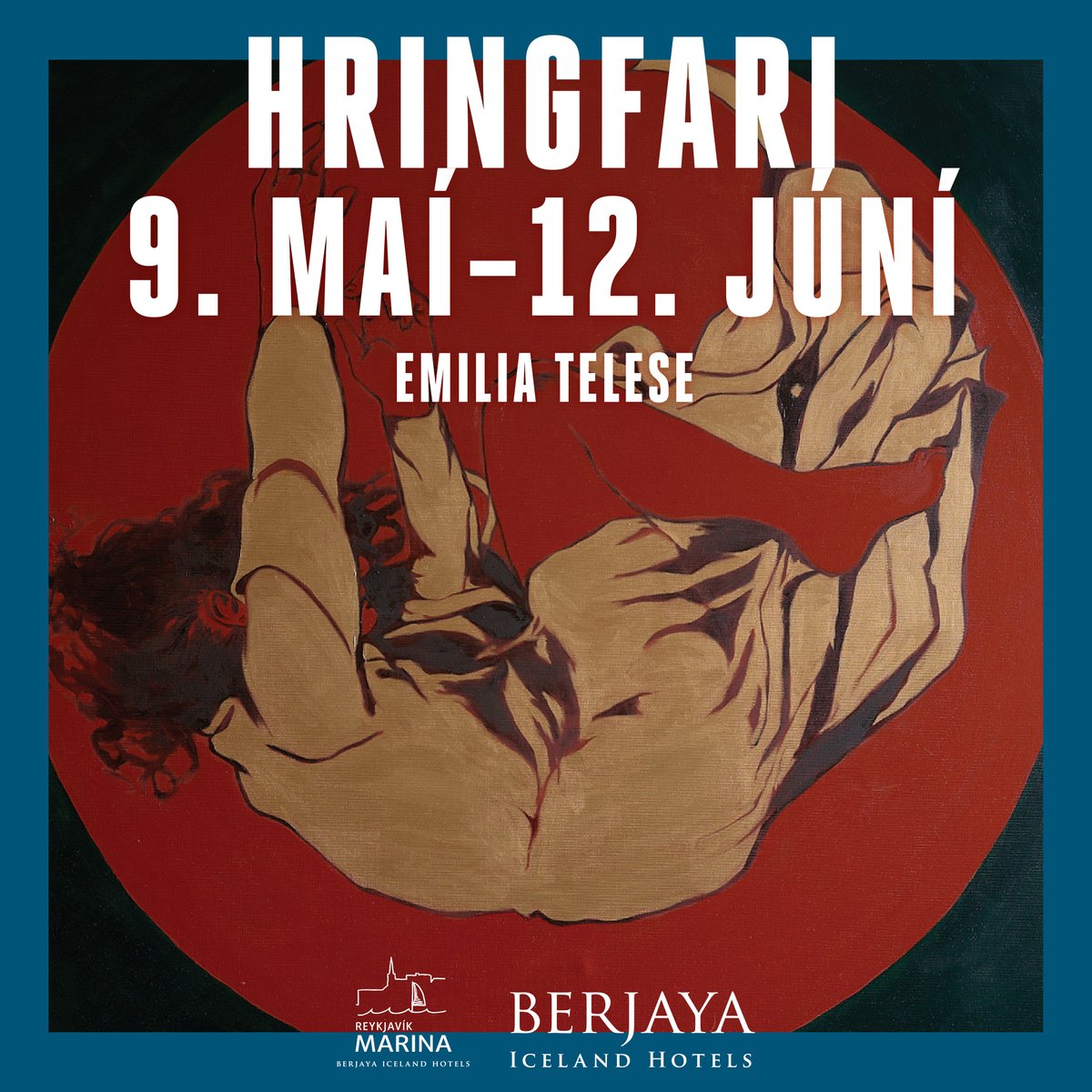 Opening today at 5pm at Hotel Berjaya Marina on the Reykjavík seafront, my new solo exhibition of performance paintings: Hringfari, the Circumnavigator. A series of works exploring the tangibility of the intangible in art