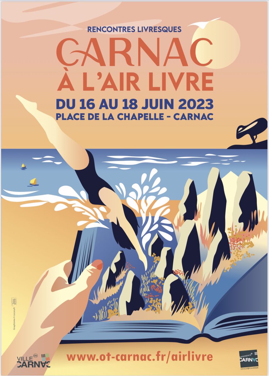 <a href="/CarnacLAirLivre/">CarnacALAirLivre</a>, c'est bientôt, évidemment à #Carnac, du 16 au 18 juin avec <a href="/EnardMathias/">Mathias Enard</a> , <a href="/AdelineFleury/">Adeline Fleury</a> ,<a href="/SoleneBakowski/">Solène Bakowski</a> , <a href="/PRaozy/">Pellerin Raozy</a> , Fanta Dramé, <a href="/nleblevennec/">Nolwenn Le Blevennec</a> , Jean-Luc Bizien <a href="/ameliamatar/">Amélia Matar</a> , Boris Marme et ma pomme...
Bonne humeur, soleil, apéros et bouquins au menu...