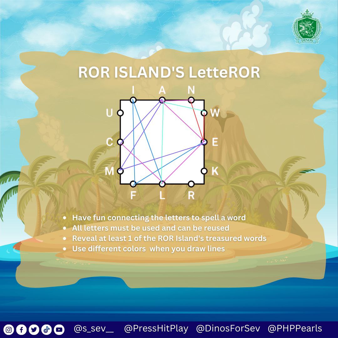 DinosForSEV's tweet photo. [Sail 2 Pearlsland 🏝️]

Kindly check out our first activity. Treasure coins await you when you complete it all. Enjoy!! ROR!! 🦖

PHPDINOSFORSEV WEEK
#PHPDinosForSev_LetteROR
#Sail2Pearlsland
#Press_Hit_Play @PressHitPlay https://t.co/7Q6dnSwnqc