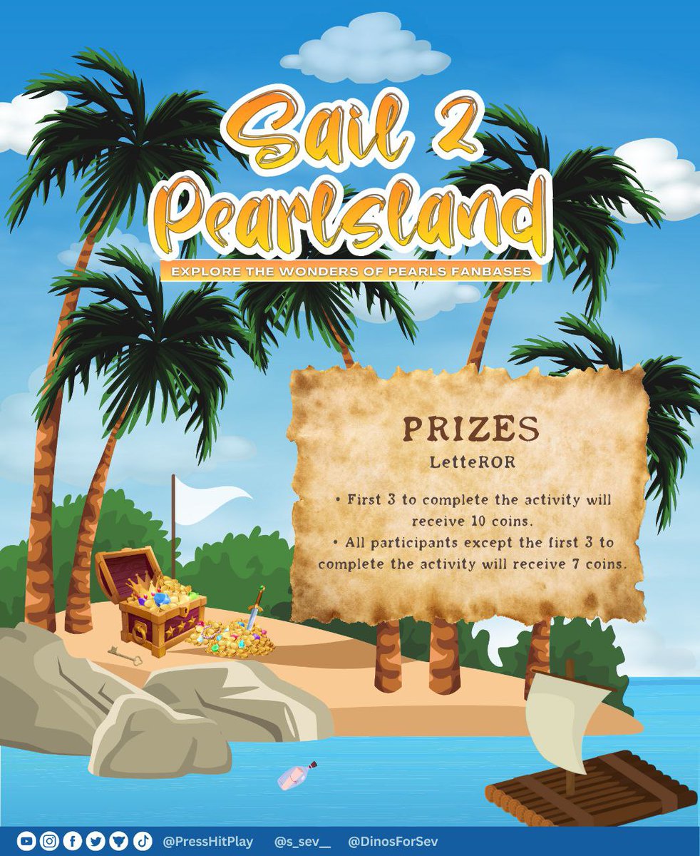 DinosForSEV's tweet photo. [Sail 2 Pearlsland 🏝️]

Isn't it challenging? Hehe. Don't worry coz we got treasures for you all 😉

PHPDINOSFORSEV WEEK
#PHPDinosForSev_LetteROR
#Sail2Pearlsland
#Press_Hit_Play @PressHitPlay https://t.co/zlZmkEWNqy