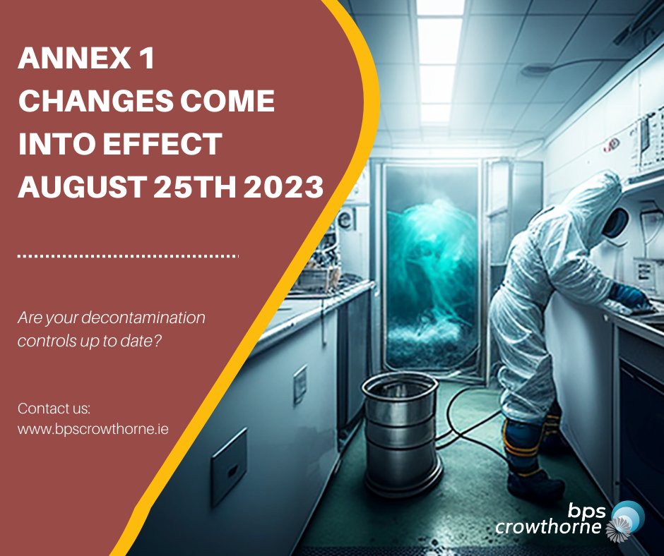 BpsCrowthorne's tweet photo. 📍 REMINDER: Annex 1 changes come into effect from August 25th 2023.

Unsure if your decontamination controls are up to date? Take a look at the Final Draft of the Annex 1 Revision from Brussels: https://t.co/xGLc4rdeza 

Or contact our specialists today: https://t.co/T4wvXkkab7 https://t.co/B2tbK2IiS4