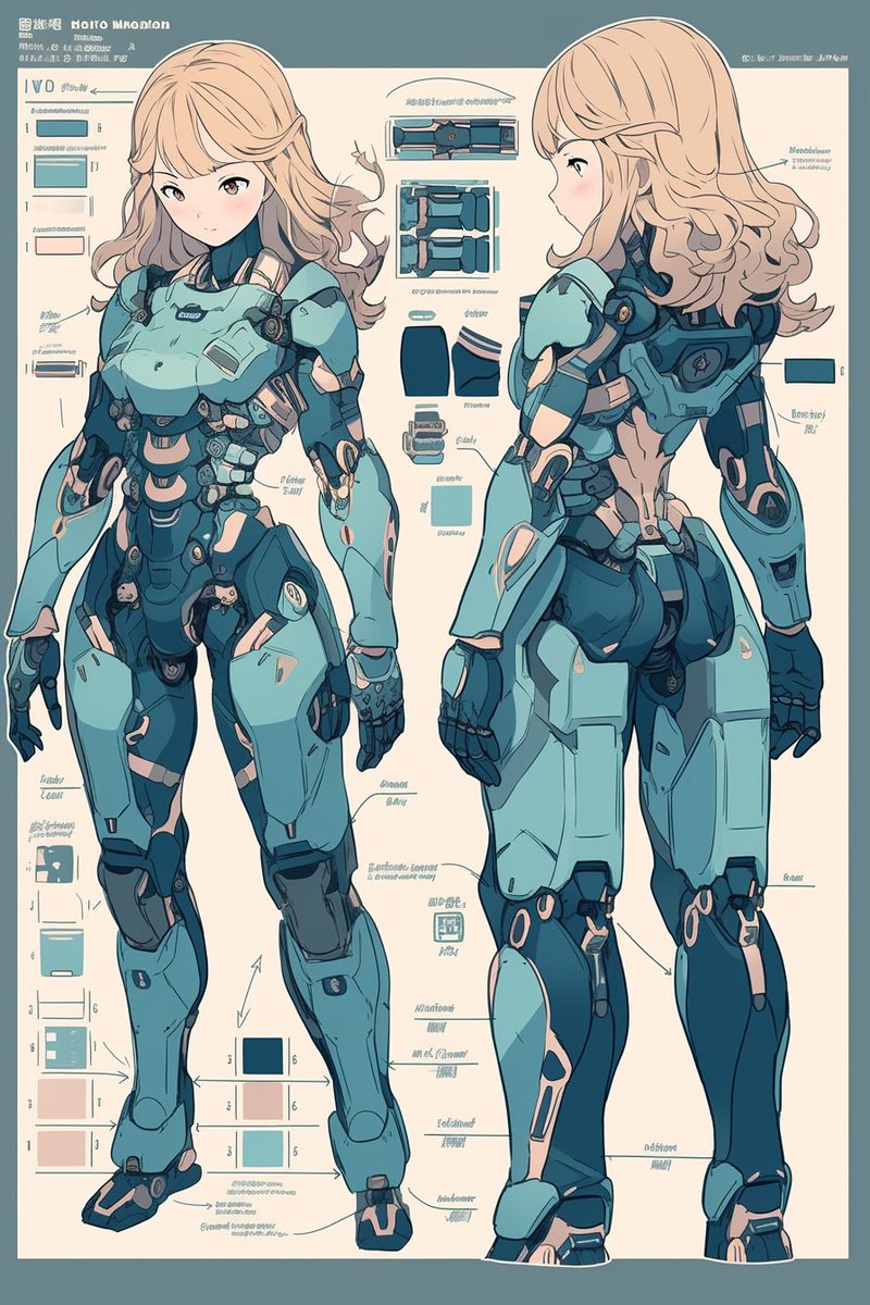 ai_blueprint_2d's tweet photo. テーマは『装備＿ボディスーツ女性用のデザイン』その_002 近未来的なボディスーツ女性用のデザインです。かなり色んな物が付け加えました 。
#AIイラスト 
#nijijourneyv5 
#ブルプリ格納庫 https://t.co/Kyld3M3Qs8