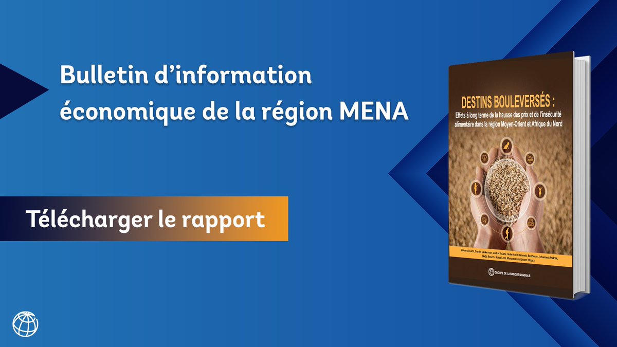 La région #MENA importe la majeure partie de ses #Denréesalimentaires et a une capacité limitée à augmenter l'offre pour contrer la hausse des prix.

Notre #MENAUpdate d'avril 2023 met en évidence l'impact durable de l'insécurité alimentaire dans la région wrld.bg/Z99W50OiW7S