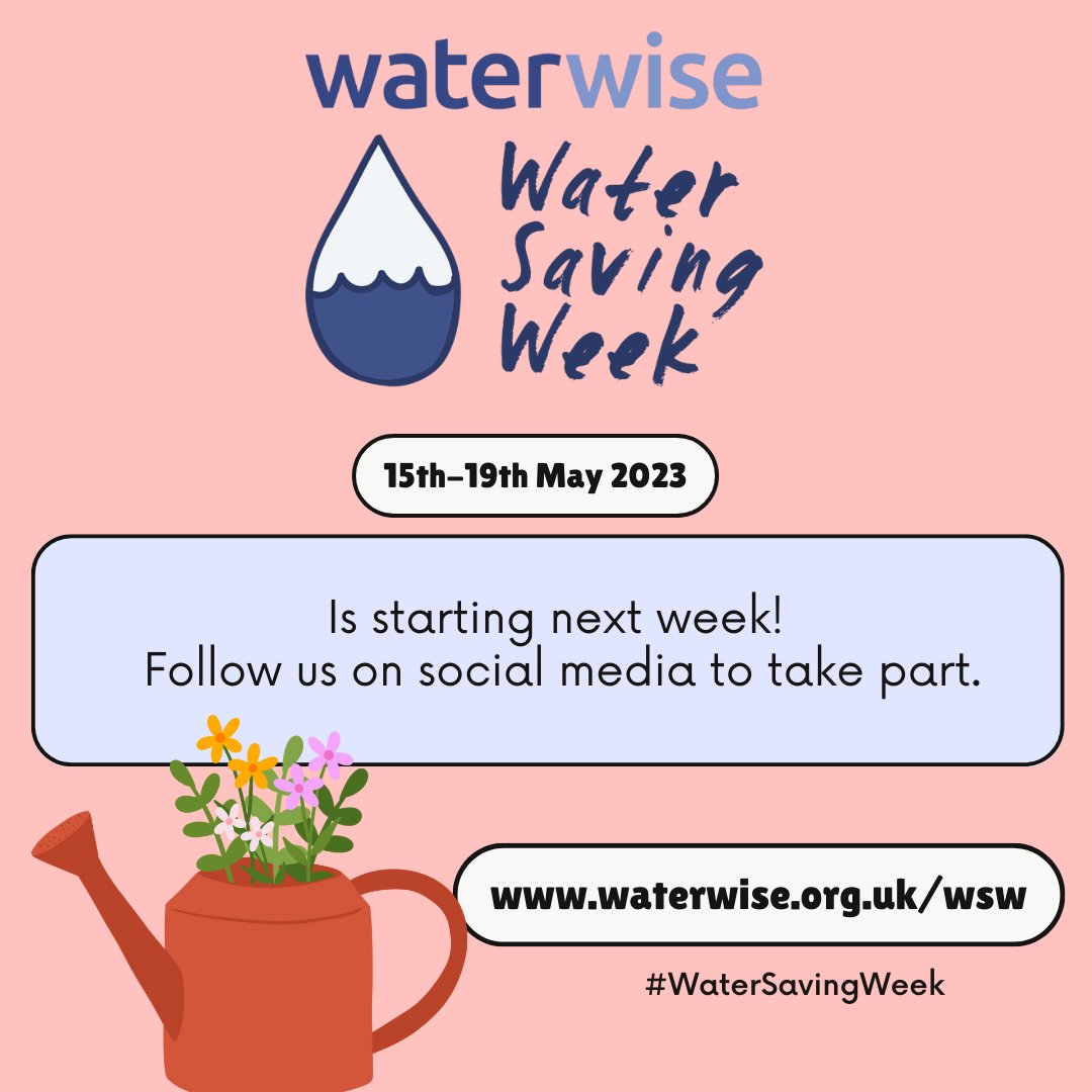 Waterwise's tweet photo. Water Saving Week starts next week - join us to help conserve water &amp; reduce our impact on the environment! #WaterSavingWeek
https://t.co/1JYbcv6pPi https://t.co/gDE7rMfF8P