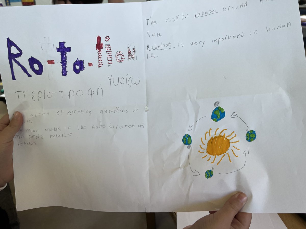 AnnemarieNab's tweet image. #pyp #sharingtheplanet 
Ss used the 4 corner activity to explore the meaning of Rotation. Translanguaging as well as multi syllable words were covered during this exercise. @WISNamibia #learningatWIS #translanguaging